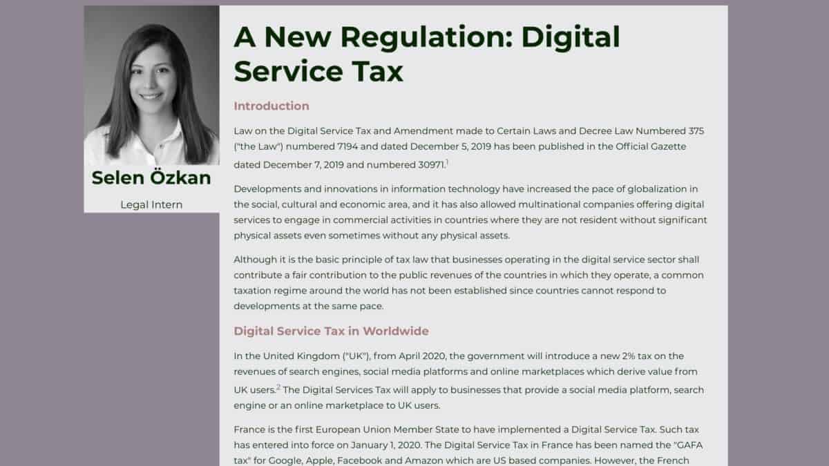 A New Regulation: Digital Service Tax